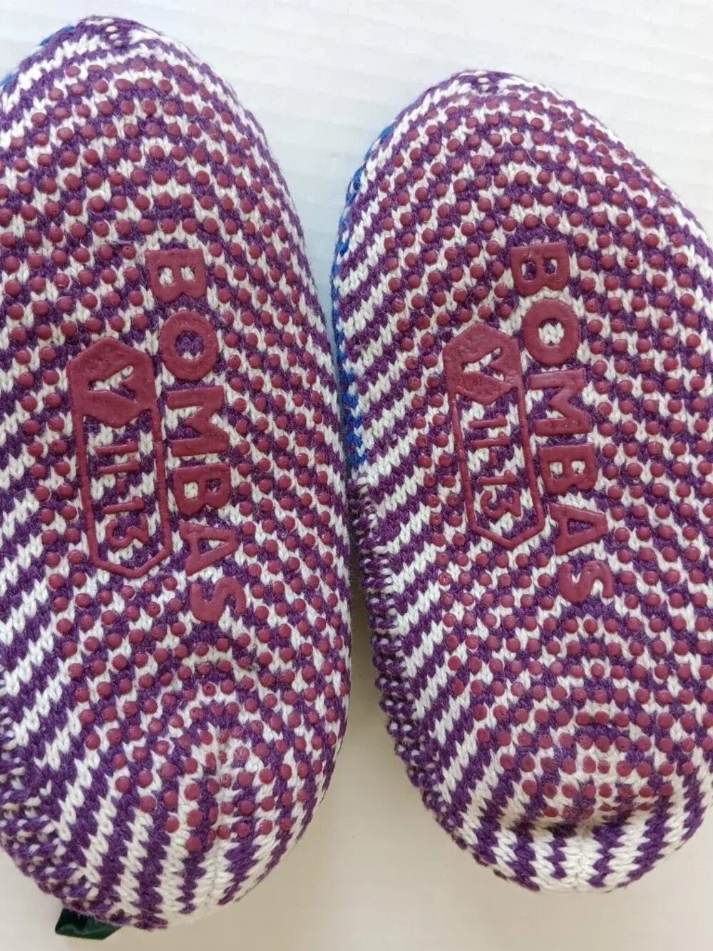 Bombas Kid's Purple/Blue Birdseye Gripper Slipper Size 11-13